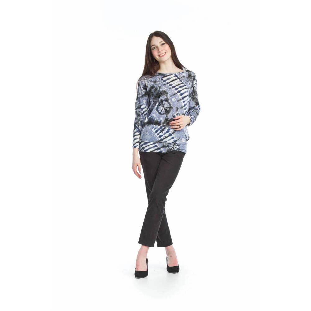 NEW PAPILLON tie dye stretchy oversized top in blue